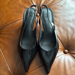 ASOS Black Slingback Kitten Heels